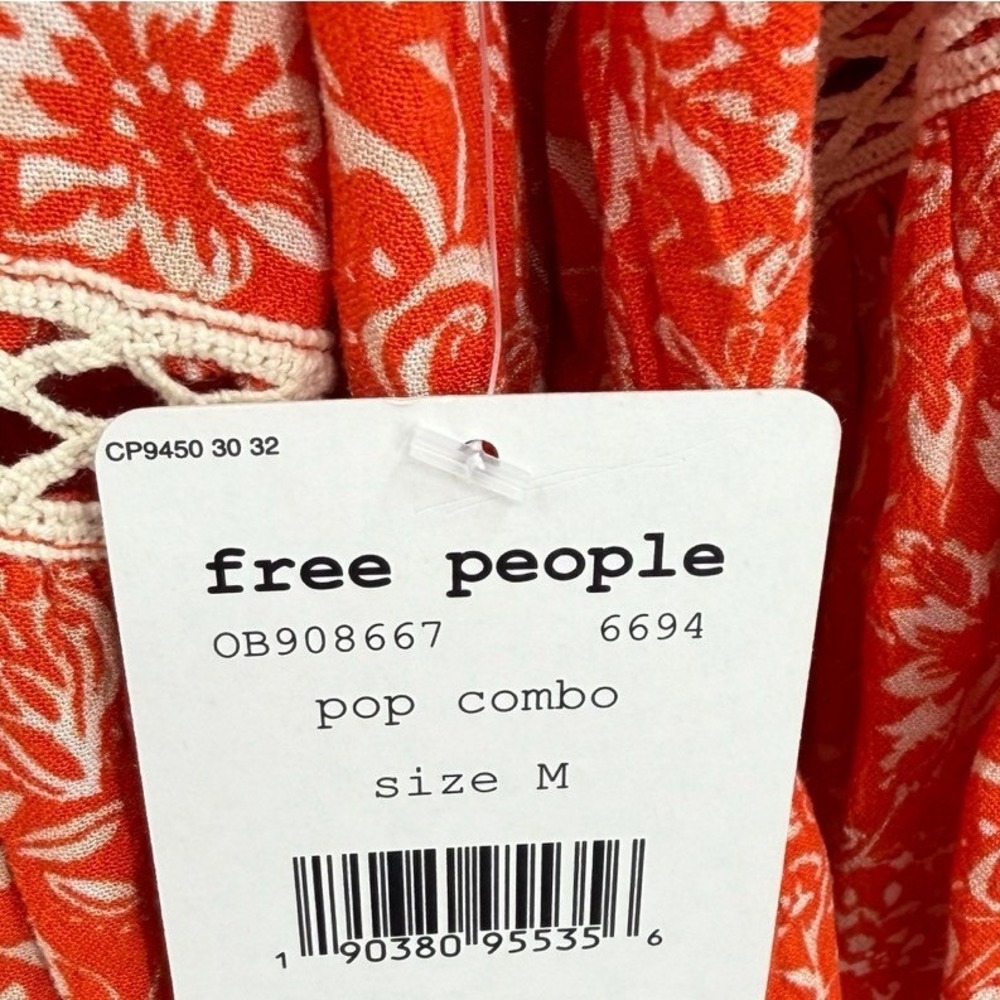 NEW Free People Talk About It Tunic Top Medium Boho Crochet Tiered Bell Sleeve - Picture 8 of 8